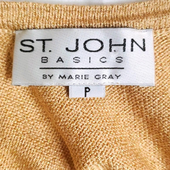 ST JOHN BASICS by Marie Gray gold knit top - Picture 6 of 9